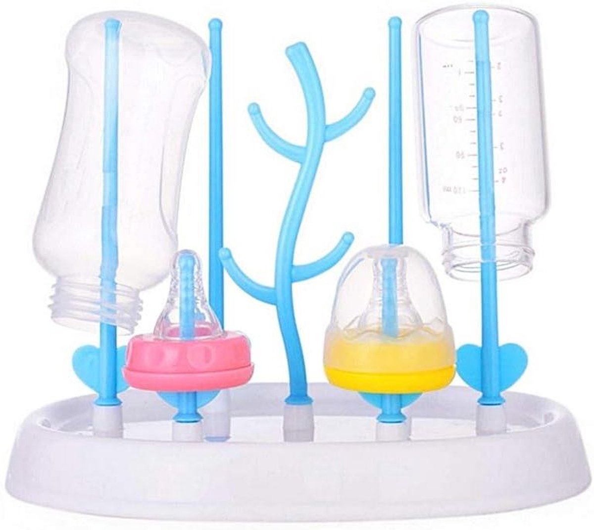Fles mand - Flessenhouder - Flessen drogen - Universeel compatibel - 25 x 20 x 3 cm - Lichtblauw