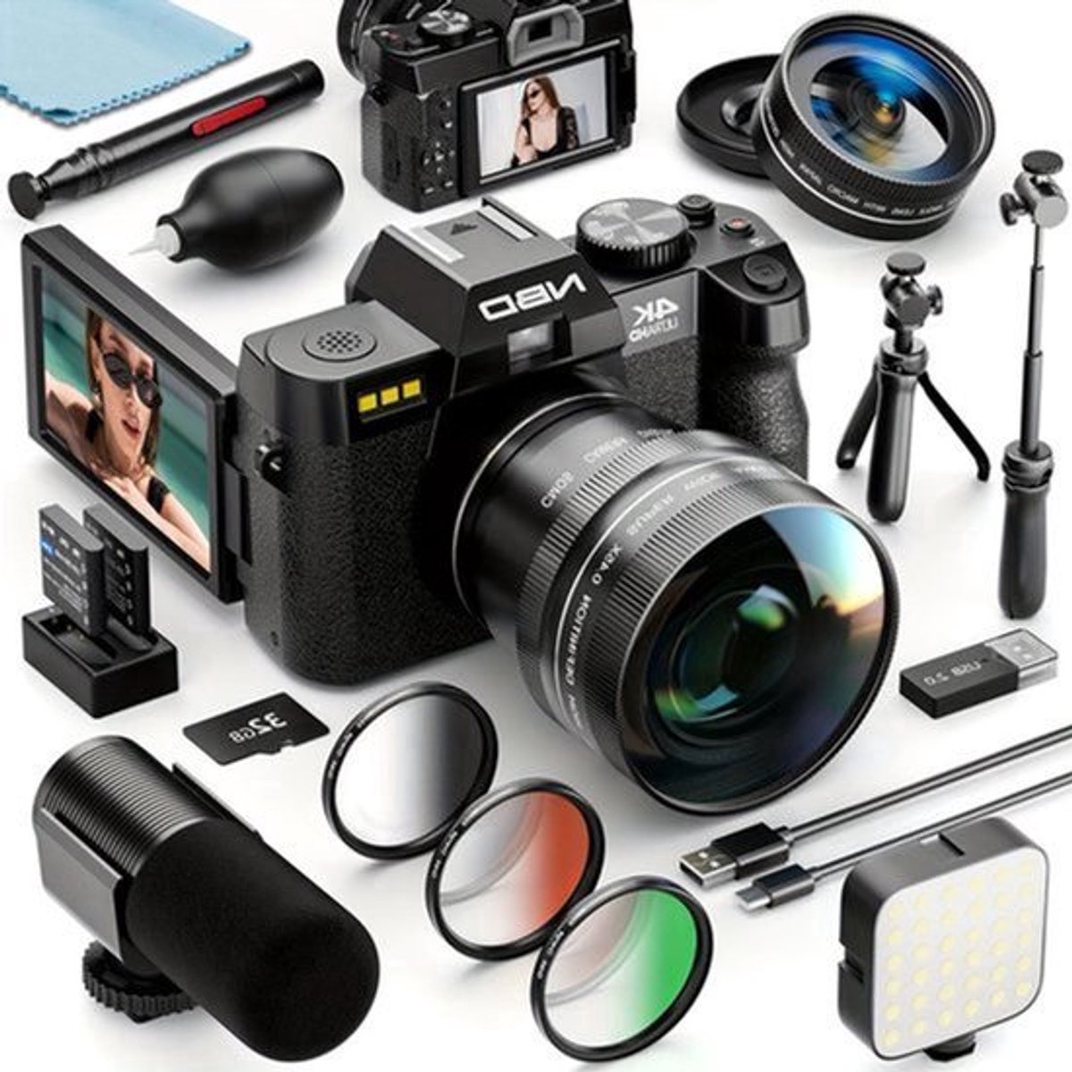 Vlogcamera – Digitale Camera – Compactcamera – Fotocamera – Videocamera – 48MP Resolutie – 4K Video Met WiFi & 16x Digitale Zoom