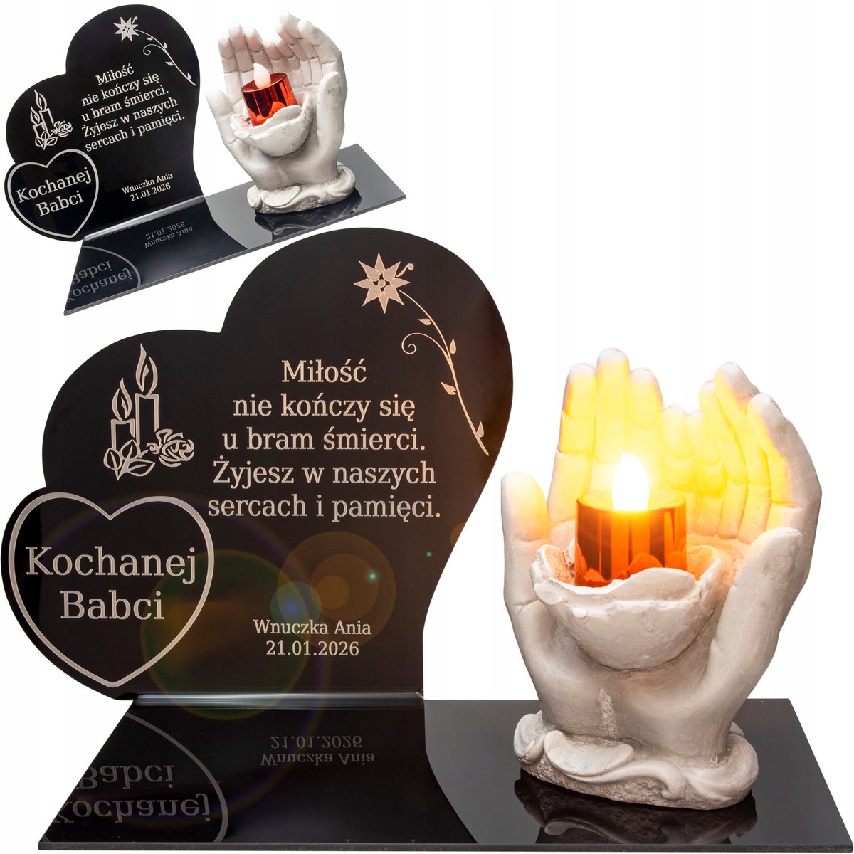 Unieke Herdenkingslantaarn Graf Babcia Opa Lamp Handen