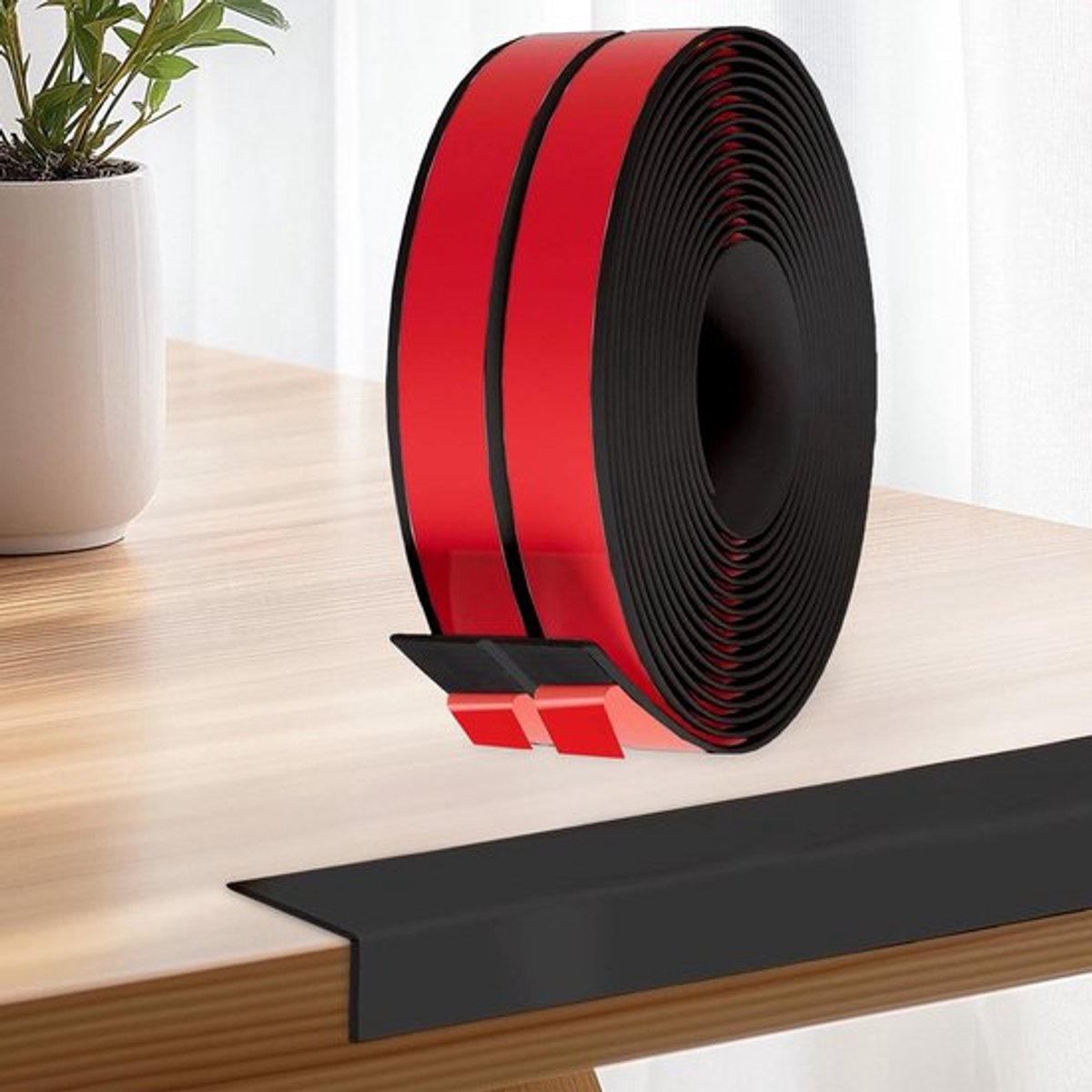 Hoekbescherming Zelfklevend - TPE Materiaal - Waterdicht - Flexibel Ontwerp - Plint voor Hoeken - Afdichtingseffect 4 cm x 3 m - Hoeklijst