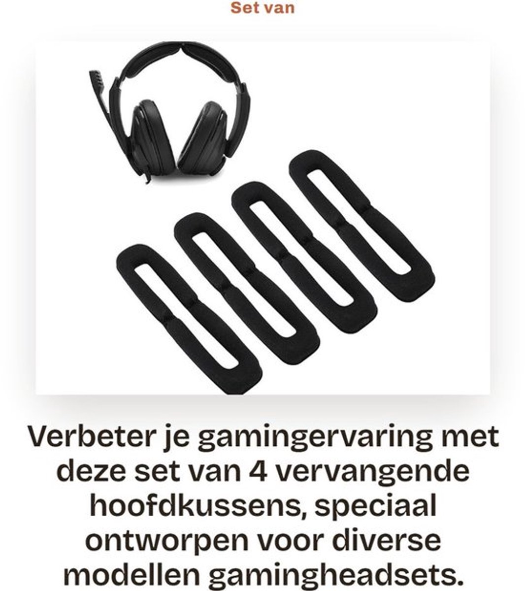Set van 4 Hoofdkussens - Vervangende Hoofdkussens - Zacht Schuim voor Gamingheadset - Comfortabel en Ademend - Geschikt voor GSP300 GSP30...