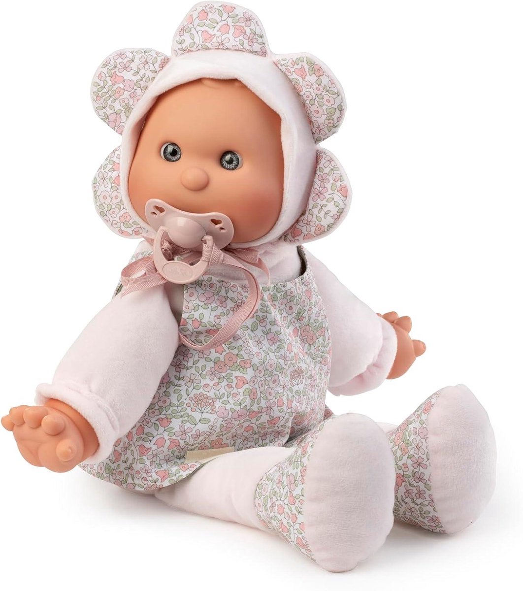Zachte Stoffen Pop - Baby Pop Bloem - Kind Ontwikkeling - Bloemenpatroon Met Fopspeen - 36 Cm - Meerkleurig