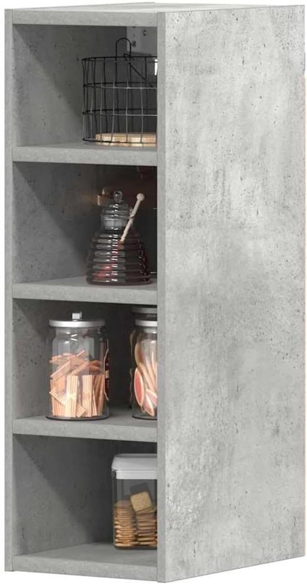 Hangkast Wandkast - Opbergkast Keuken - Keuken Organiseren - Duurzaam Houtmateriaal - 20 x 295 x 60 cm - Betongrijs