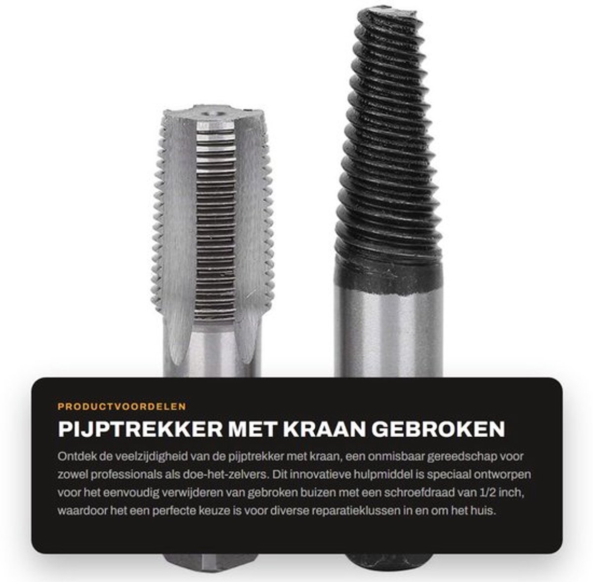 Pijptrekker met Kraan - Gebroken Buisverwijderaar - 1/2 Inch Schroefdraadverwijdering - Gereedschap voor Reparatie - Hoogwaardige Materialen - Betrouwbare Service