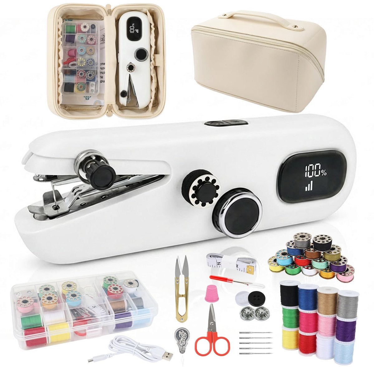 Elzusha - Elektrische Handnaaimachine voor Beginners met Complete Naaikit