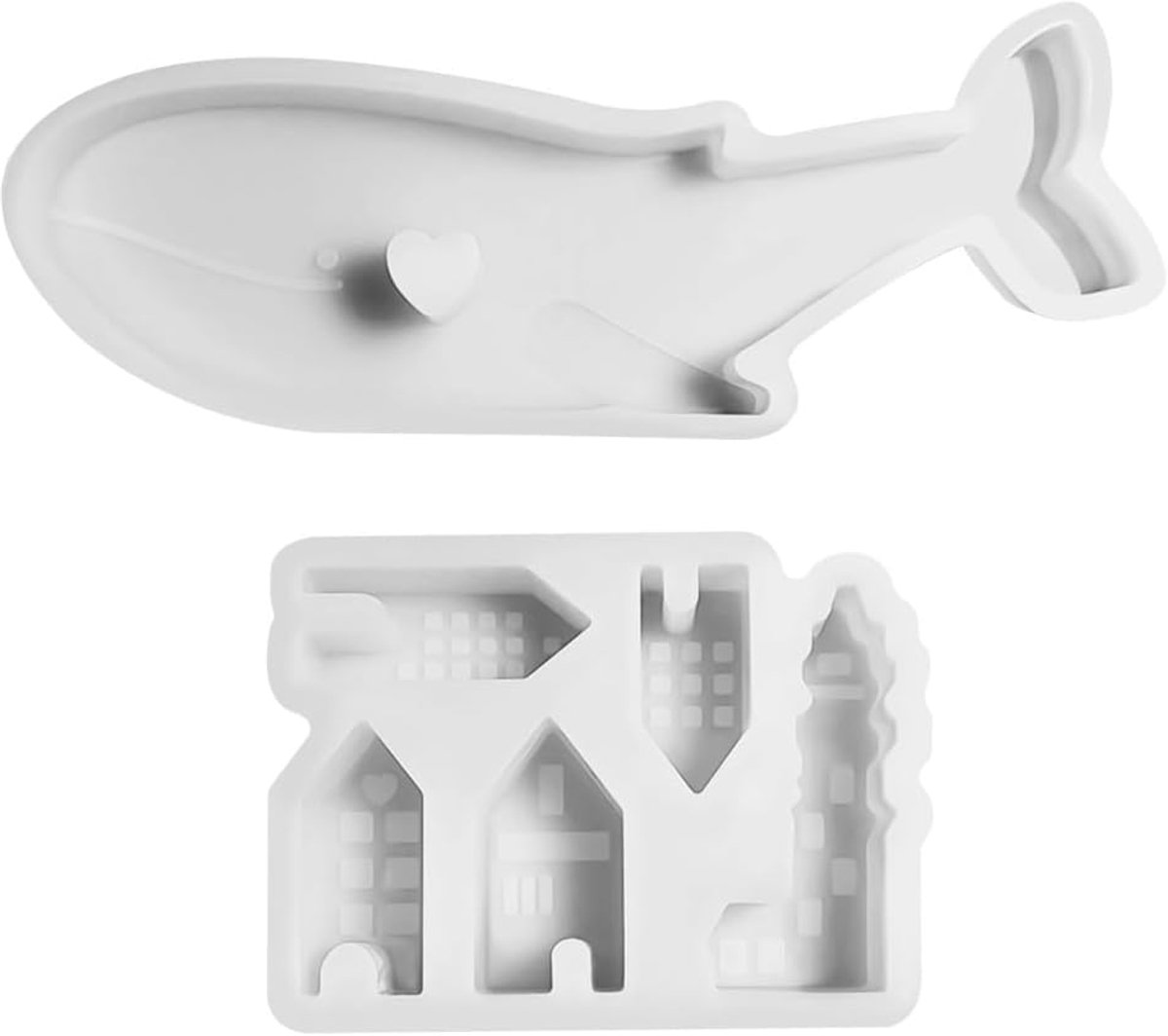 Trekken Huis Siliconen Mal, 2 STKS DIY Pasen Walvis Siliconen Mold Set voor Pasen Verloving Verjaardagen Verjaardagen Verjaardagen Woondecoratie
