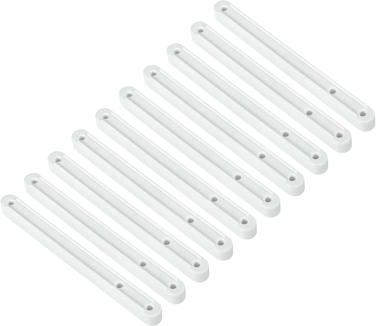 Schuifladenrails van kunststof, 10 stuks, 180 mm, kunststof zijgeleiderails voor laden, kasten, salontafels, nachtkastjes (wit)