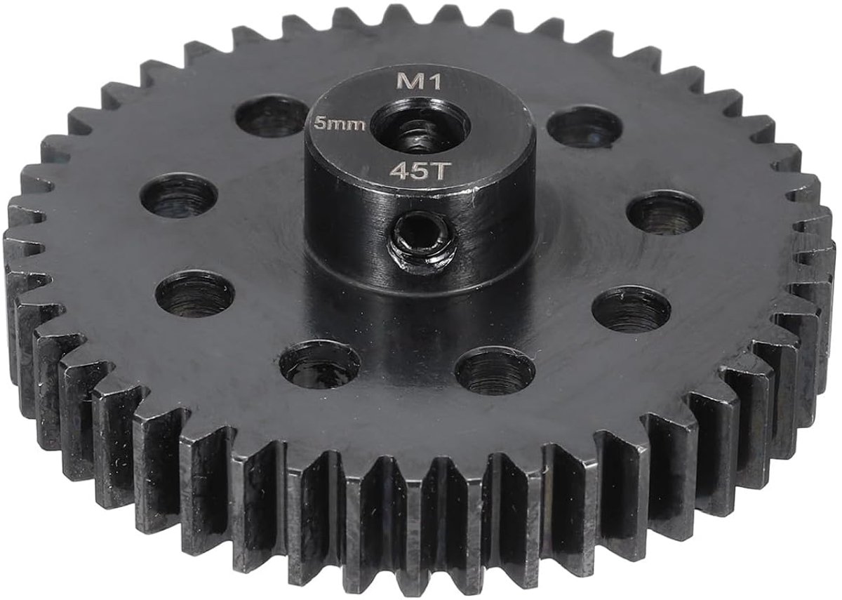 Staal M1 tandwielset, 45T, 5 mm, as, motortandwielen voor RC-voertuigen, truck, drift, auto-onderdeel, zwart