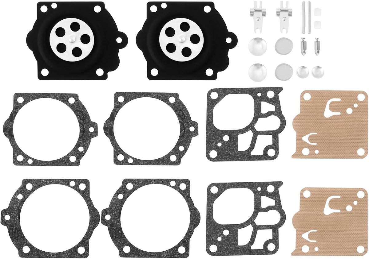 Store 2 sets grasmaaier carburateur reparatieset compatibel met Walbro WJ-1-1 K10-WJ K14-WJ OE 04-K10-WJ Carb Onderhoud Deel