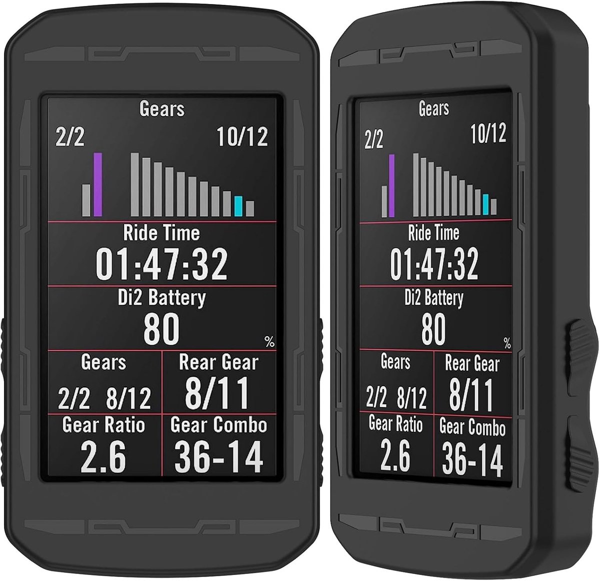 Beschermhoes voor Bryton Rider750 - full body beschermhoes bumper | siliconen GPS fiets case beschermhoes, fietshoes - in zwart