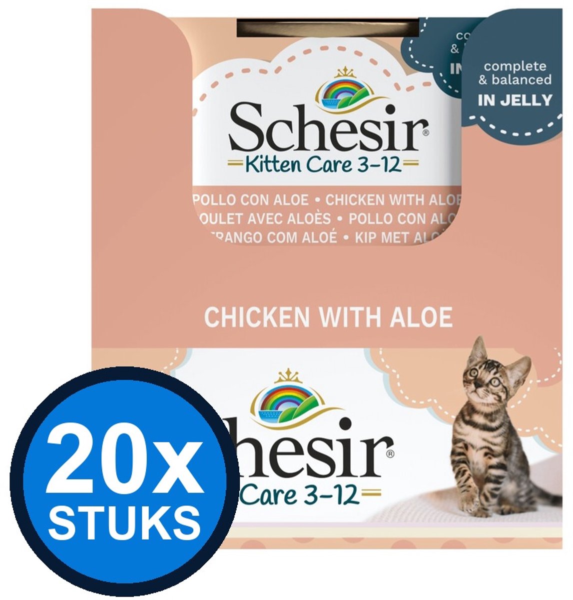 Schesir Schesir Kitten Care 3-12 pouch gelei kip 85gr