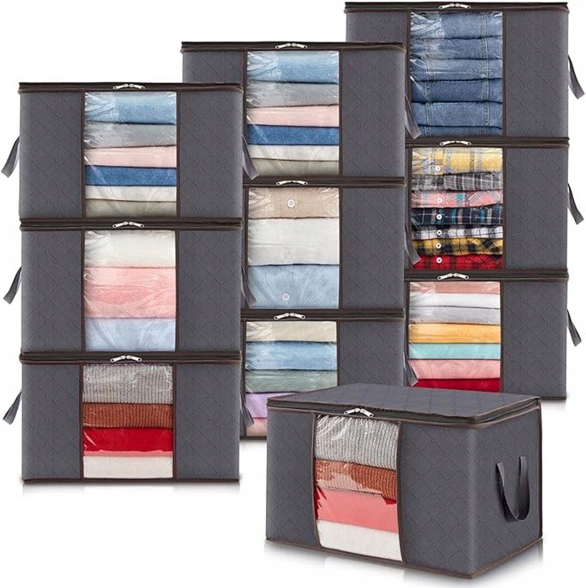 Grijze Opbergtas voor Kleding - 90L Organizer voor Kast
