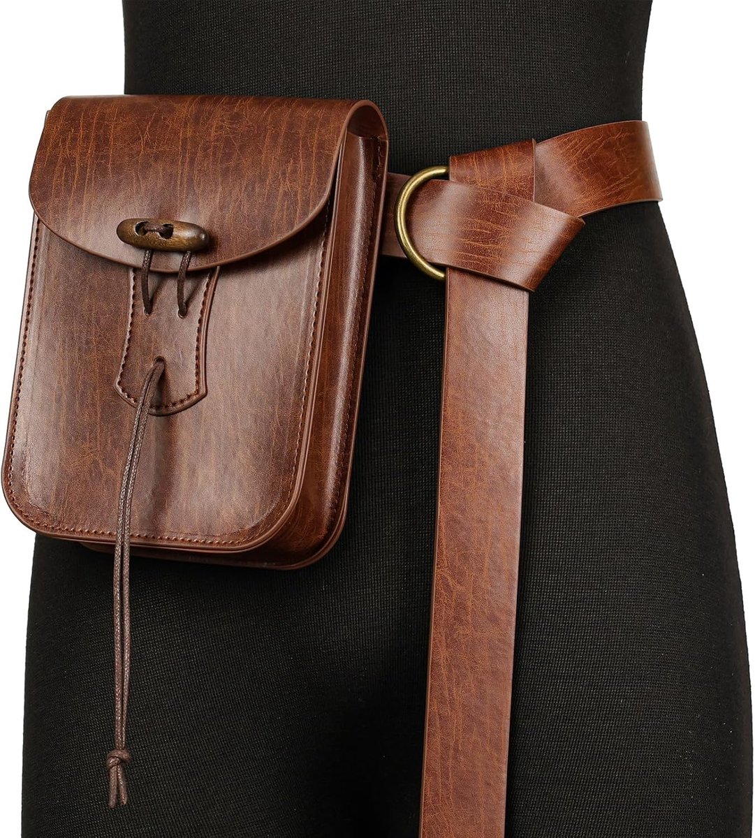 Middeleeuwse kunstleren heuptas, vintage renaissance buiktas met riem, heuptas voor cosplay