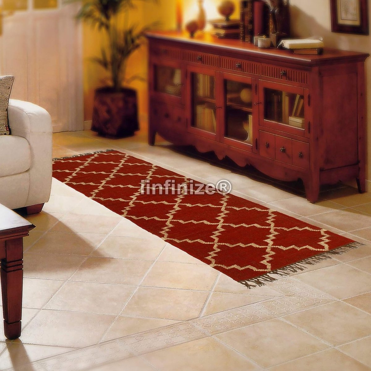 Mat Boho 2x6 Ft Wol Jute Tapijt Vintage Handgeweven Kelim Dhurrie Omkeerbare Flat-Geweven Oosterse Kelim Tapijt Geometrische Gebied Hal Runner