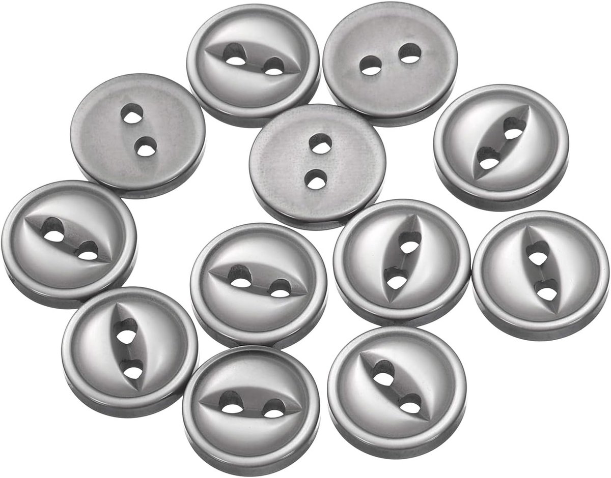 12 stuks 18 L Lichtgrijze Ronde Naaiknopen 11,5 mm 15/32" Hars 2-Gats Visoog Kunsthandwerk Vervangingsknop voor Kunsthandwerk Broek Jurk Drok Kleding Sluitknopen