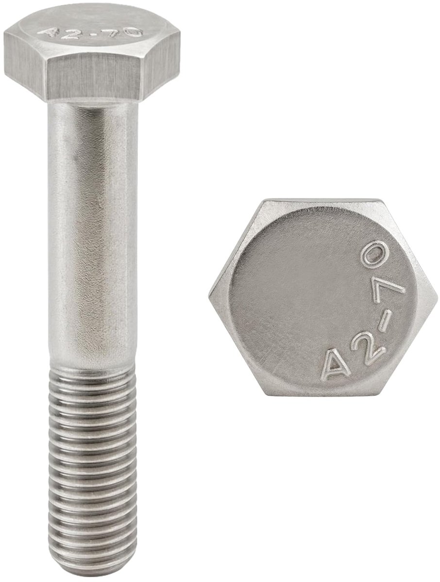 Roestvrij staal M12 x 85 mm gedeeltelijke schroefdraad (30 mm) zeskantkop (M12 x 85) – roestvrij staal A2 (304) – schroef kop H (TH) – DIN 931: 10 stuks