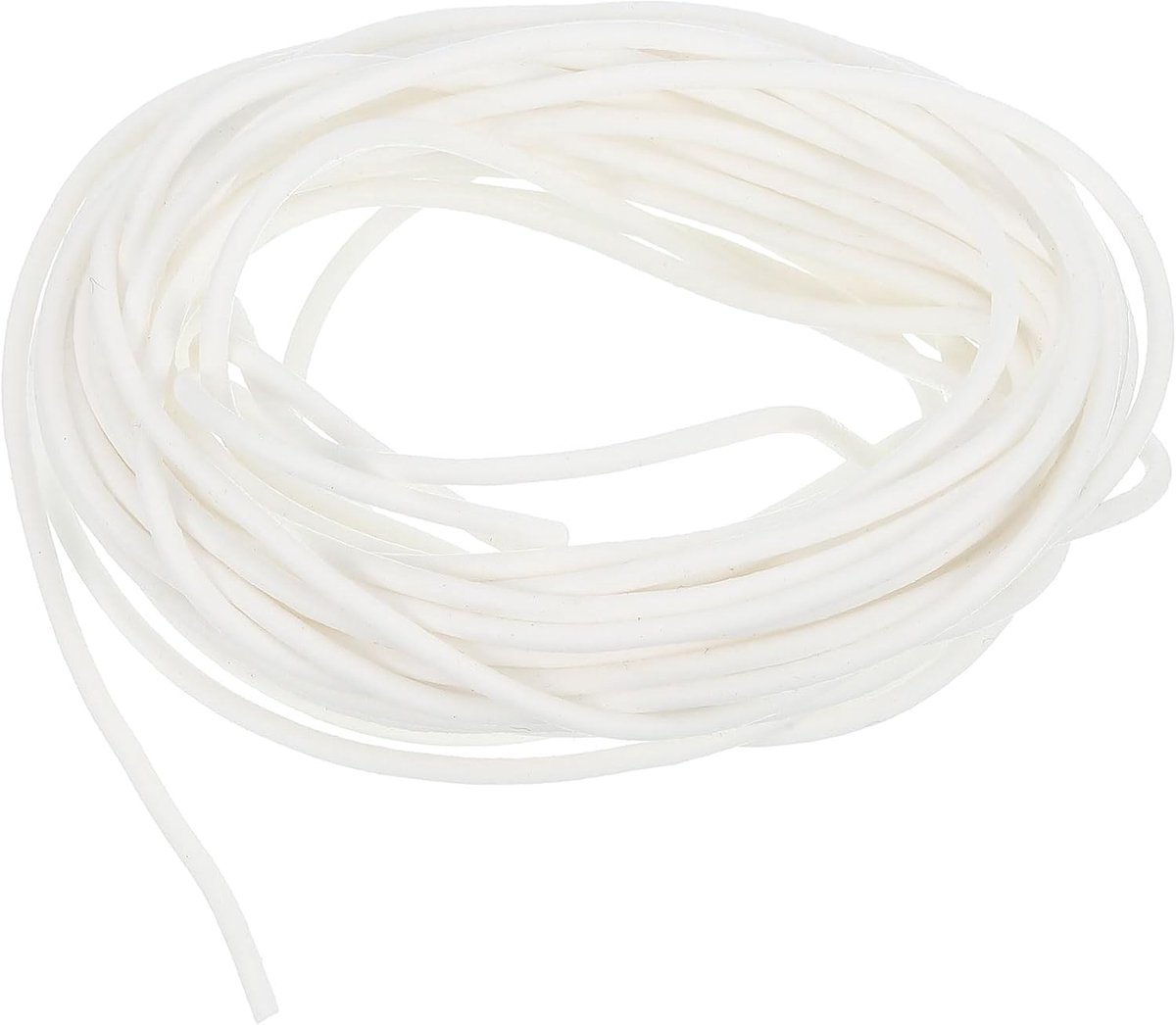 Afdichtingstape van siliconenschuim, 1,5 mm, diameter 5,5 m, lange afdichtingstape, rubber, rond, massief touw, voor doe-het-zelf, magazijn, kussens, wit