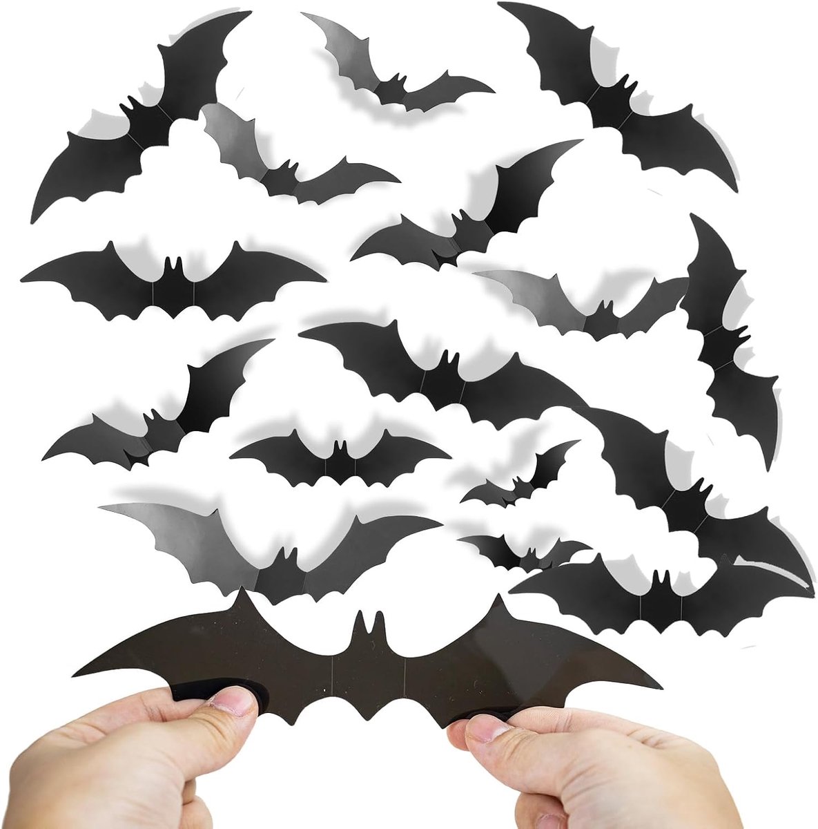 Vleermuisdecoraties, 3D-muurstickers, zwarte pvc-vleermuis, grote maten, Halloween, enge vleermuis voor thuis, raam, muur, feest, kamerdecoratie, doe-het-zelf, Halloween-feestaccessoires