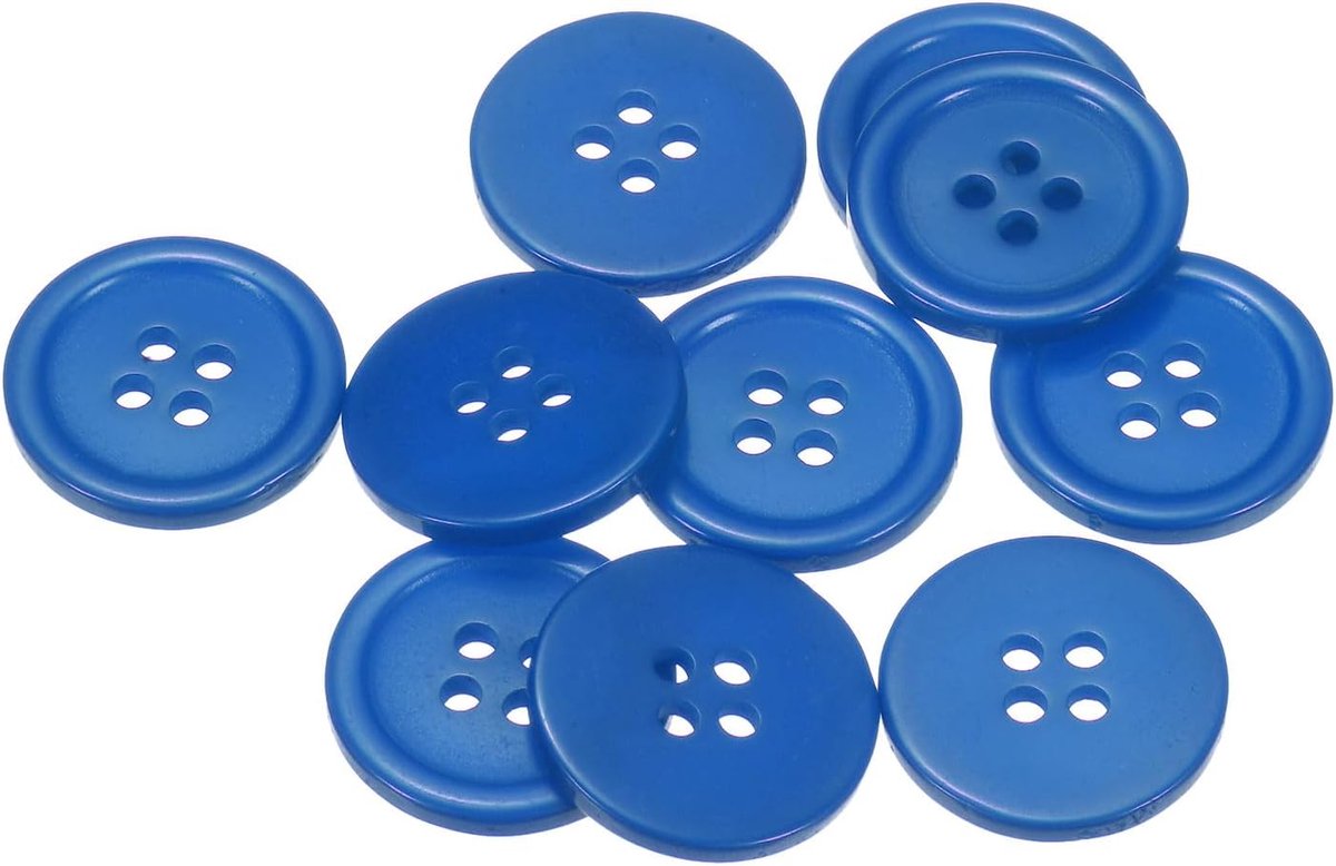 Knopen voor het naaien, 4/5 inch (20 mm) harsknopen voor kleding met 4 gaten voor het naaien van kleding en knutselen, donkerblauw