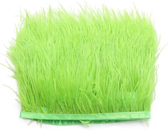 1 m Struisvogelveren, 8-10 cm, pluizige struisvogelveren, om te knutselen, veer, franjes, lint, doe-het-zelf struisvogelveer, satijnen lint, franjes voor struisvogelveren, handwerk, kostuums, — afbeelding 4