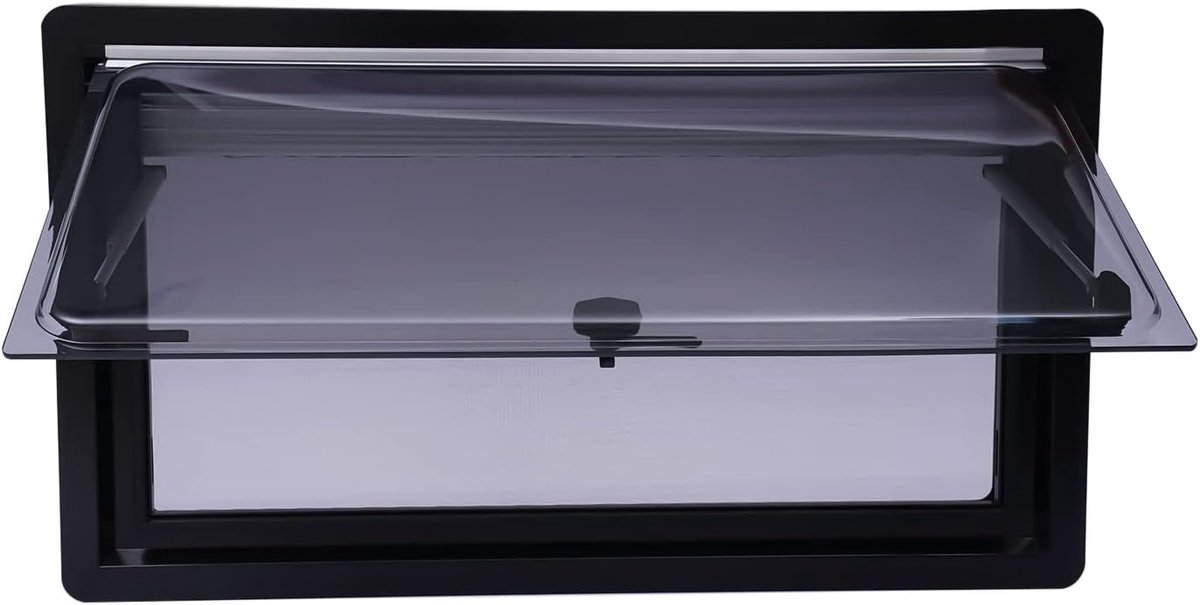 90 x 50 cm, uitzetraam voor caravan, camper, zijraam, insectenbescherming, caravanraam, bestelwagen, caravan, push-up, opklapbaar, zonwering, inkijkbescherming, vliegengaas, verduisterend rolgordijn