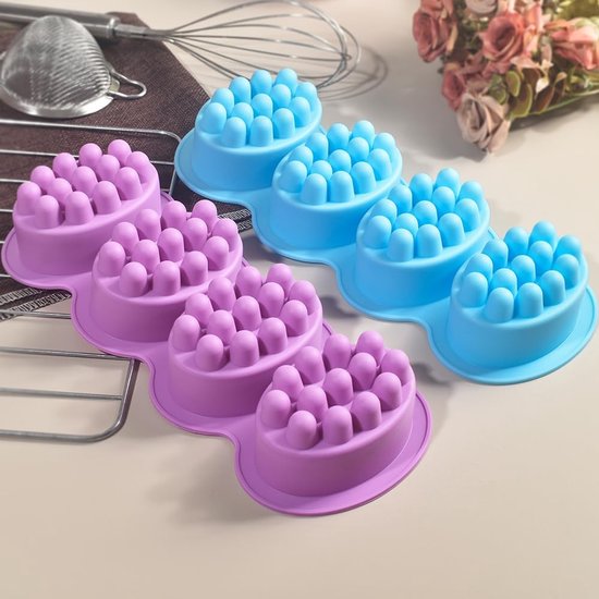 Set van 4 massagezeepvormen, 141,7 g, siliconen vormen voor het maken van haarstaven en rozemarijnwatermassageapparaten — afbeelding 3