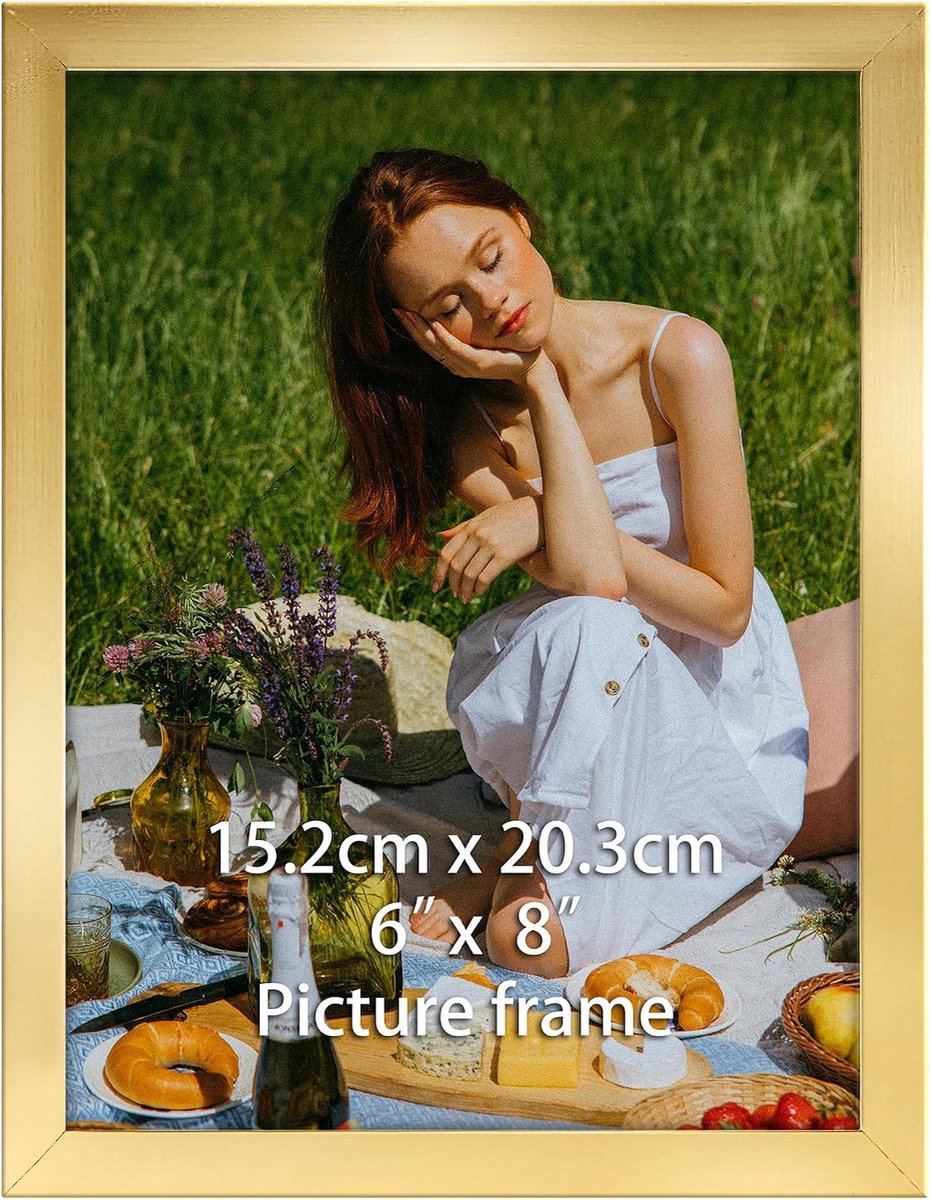 Fotolijst 15x20 cm Gouden Lijst van PVC voor Foto's - Certificaten - Decoratie - Liggend en Staand Ophangbaar - Licht en Stevig - 1 Stuk
