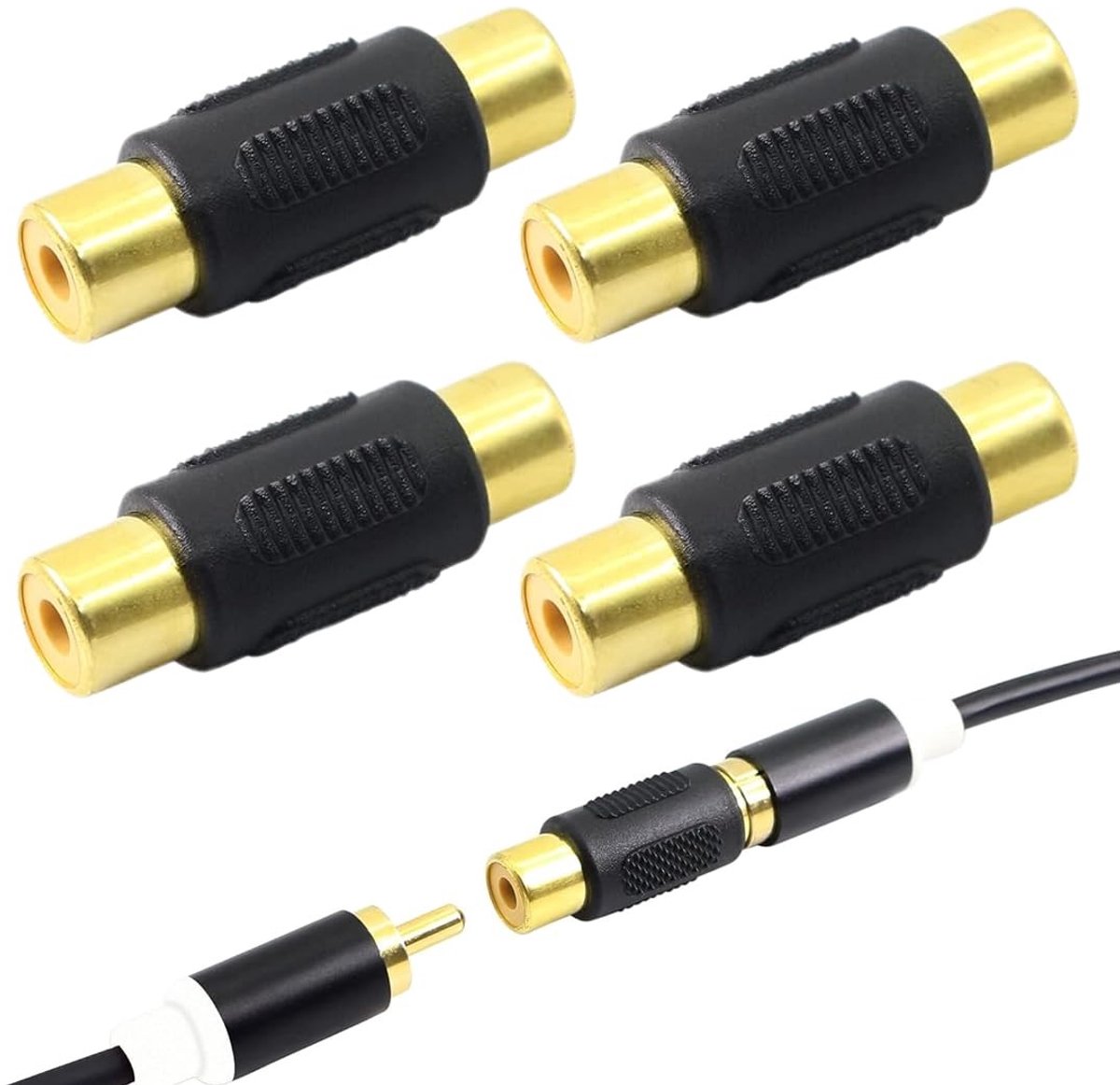 SolidKeus - Set van 4 RCA Phono Verbindingsadapters voor Audio