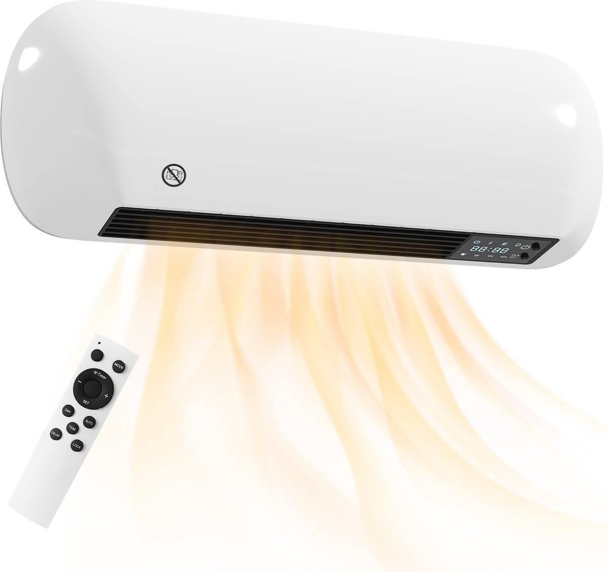 HOMCOM Wall-mounted Heater-Kunststoff-50L x 19B x 14H cm-Weiß