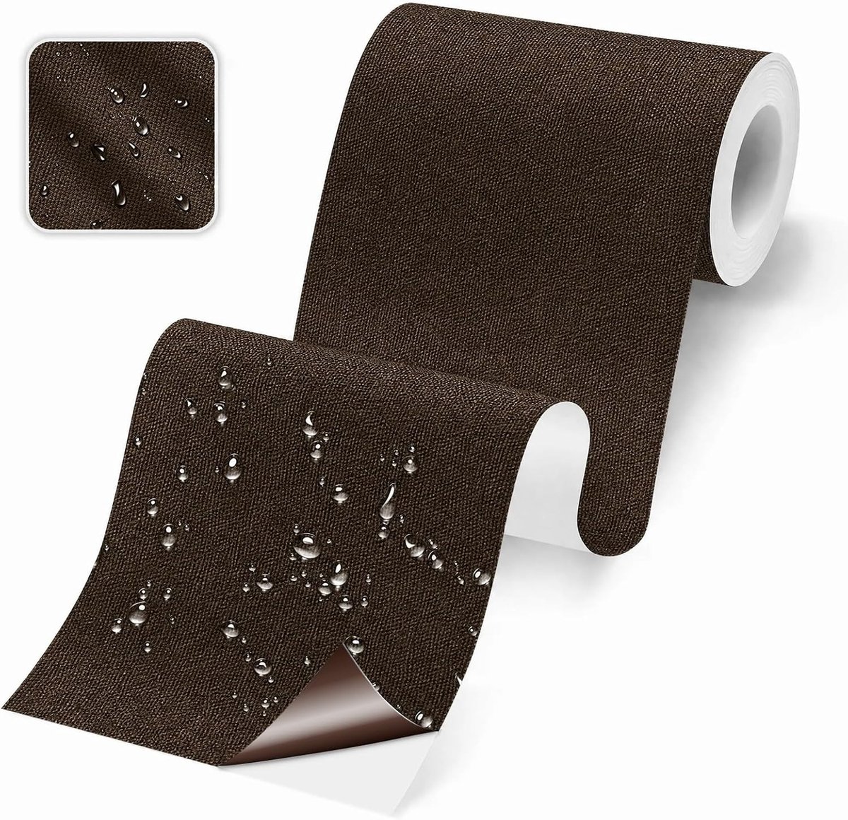 Zelfklevende Reparatieset voor Stof en Tent - 1 Rol Canvas Reparatietape 8x200cm, Waterdichte Patches voor Sofa, Tuinkap, Tuinhuis en Autostoel, Bruin