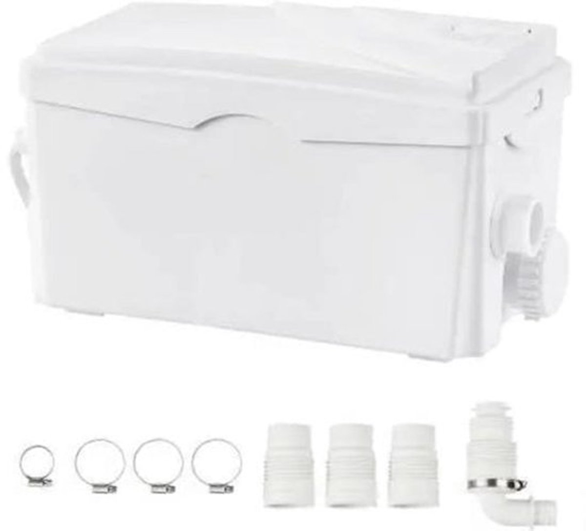 Macerator Pomp - Waterpomp - Vuilwaterpomp - 350W - 6000 L/u Capaciteit - 7m Opvoerhoogte - 3 Inlaten voor Afvalwater Verwerking