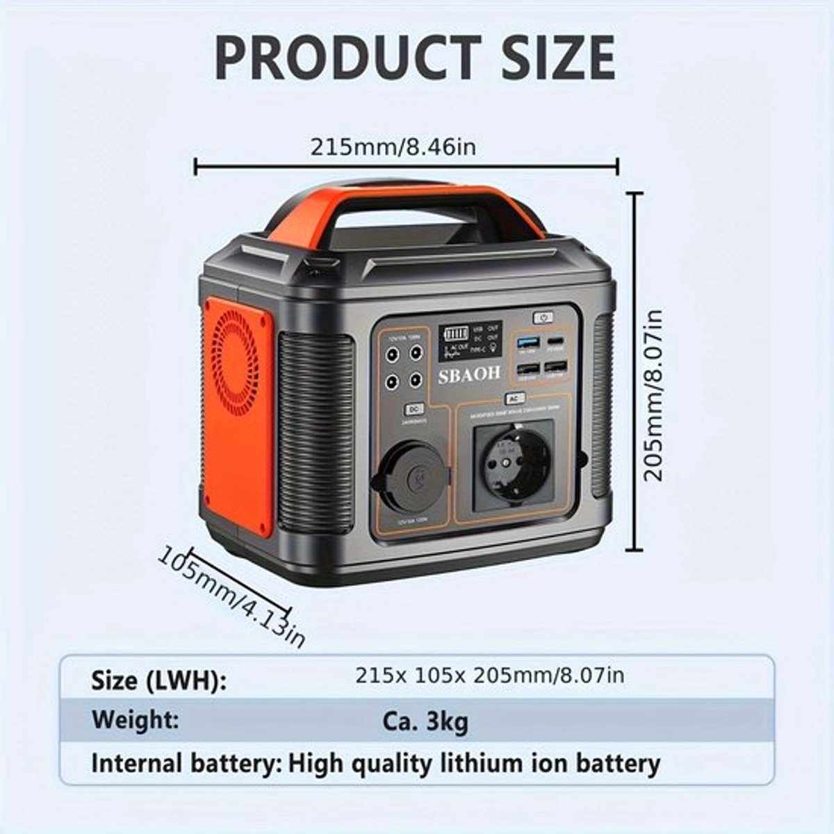 Draagbare Energiecentrale – Powerbank – Generator – Noodstroom – Accupack – 300W Vermogen – Lichtgewicht ABS Behuizing