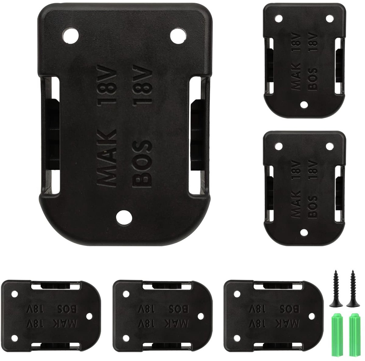 SolidKeus - Set van 6 Batterijhouders Compatibel met 18V Batterijen