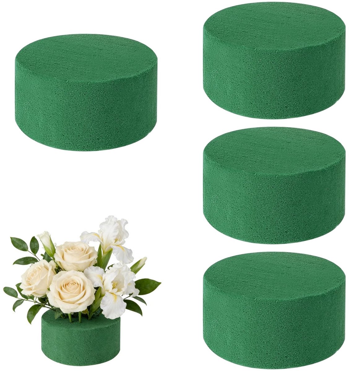 SolidKeus - Set van 4 Bloemenschuim Nat Steekmassa Ringen voor Bloemstukken