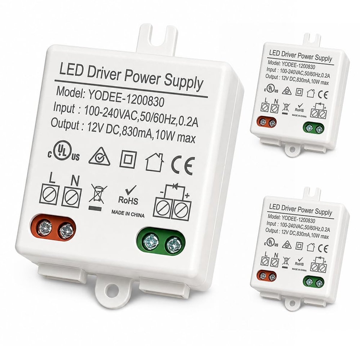 SolidKeus - Mini LED Transformator 12V/DC 3 Stuks