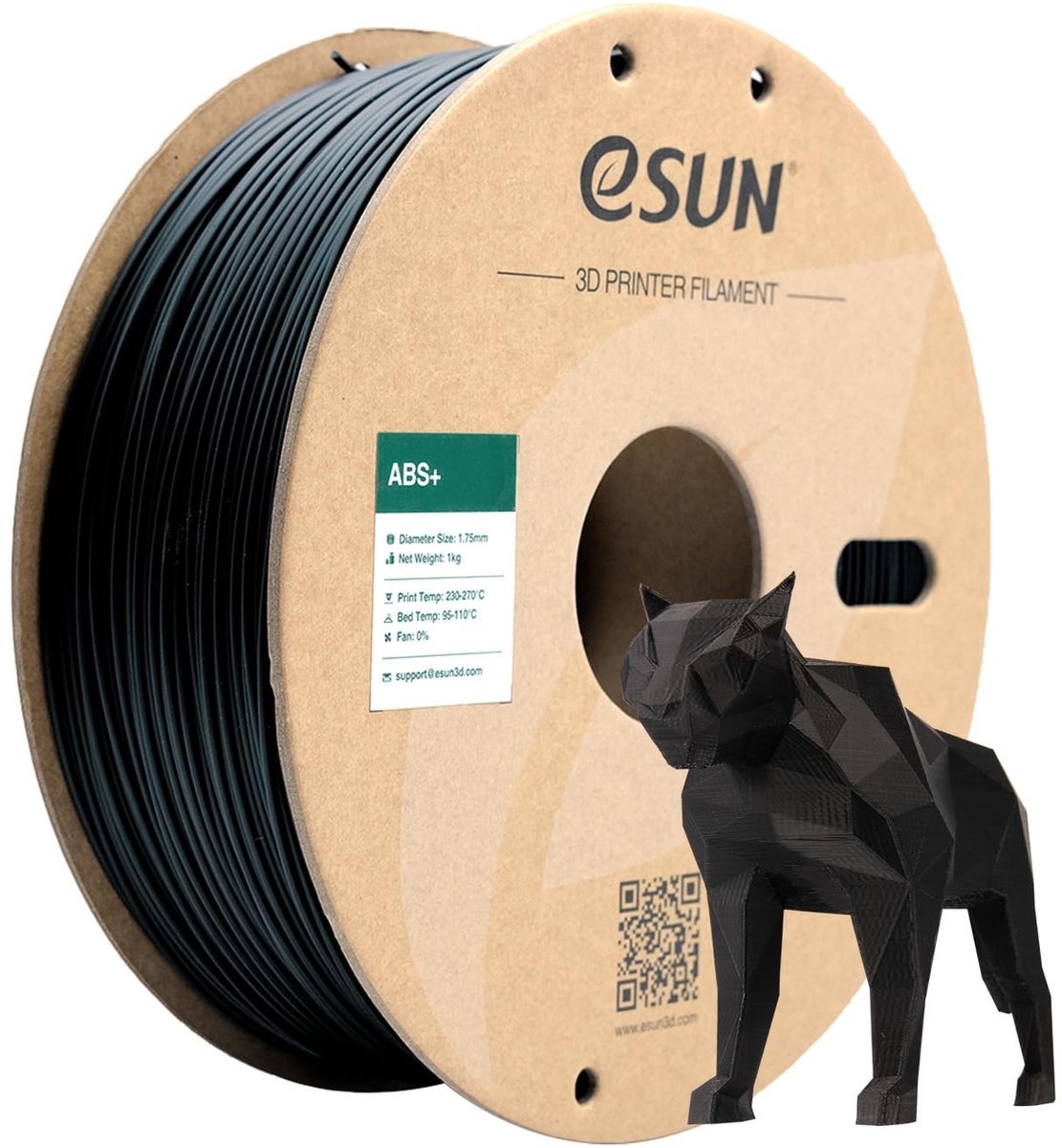 SolidKeus - ABS+ Filament 1.75mm voor 3D Printen, 1kg Zwart