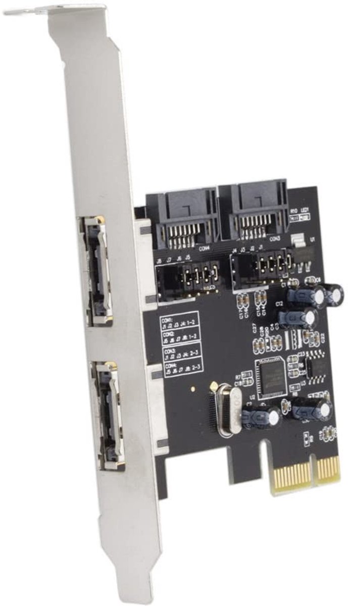 SolidKeus - PCI-E naar 4 Poorten SATA 3.0 Uitbreidingskaart