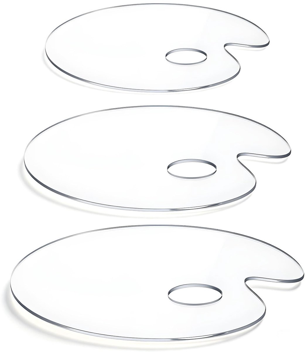 SolidKeus - Set van 3 Transparante Acryl Schilderpaletten