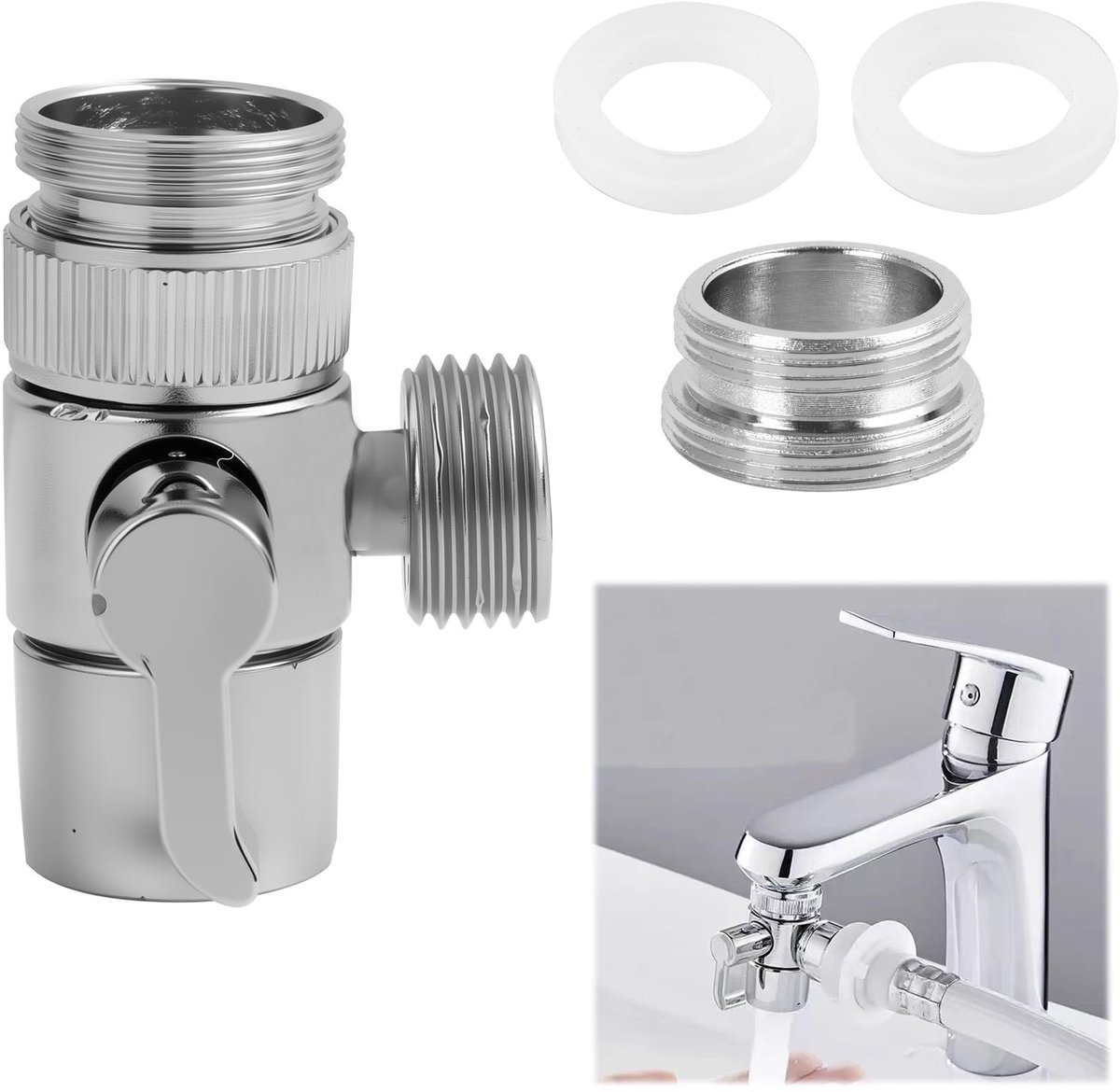 SolidKeus - 3-weg Messing Afsluiter met M22-M24 Adapter