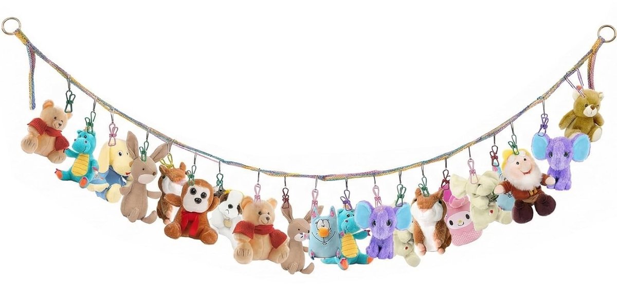 SolidKeus - Opbergnet voor Knuffels met 2m Foto Ketting