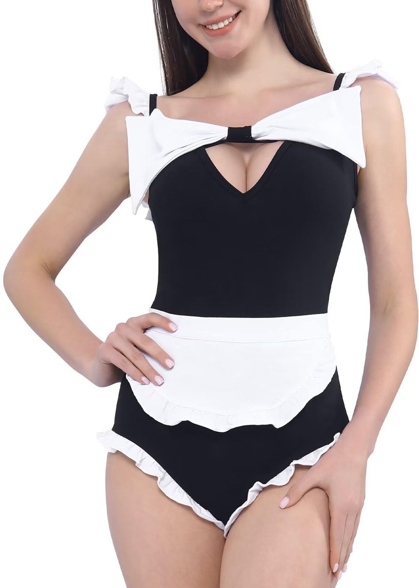 SolidKeus - Dames Body met Flutterende Mouwen en Afneembare Schort