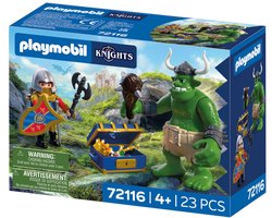 Playmobil Knights ridder speelgoed Trol met Schat van Leeuwenridder 72116.