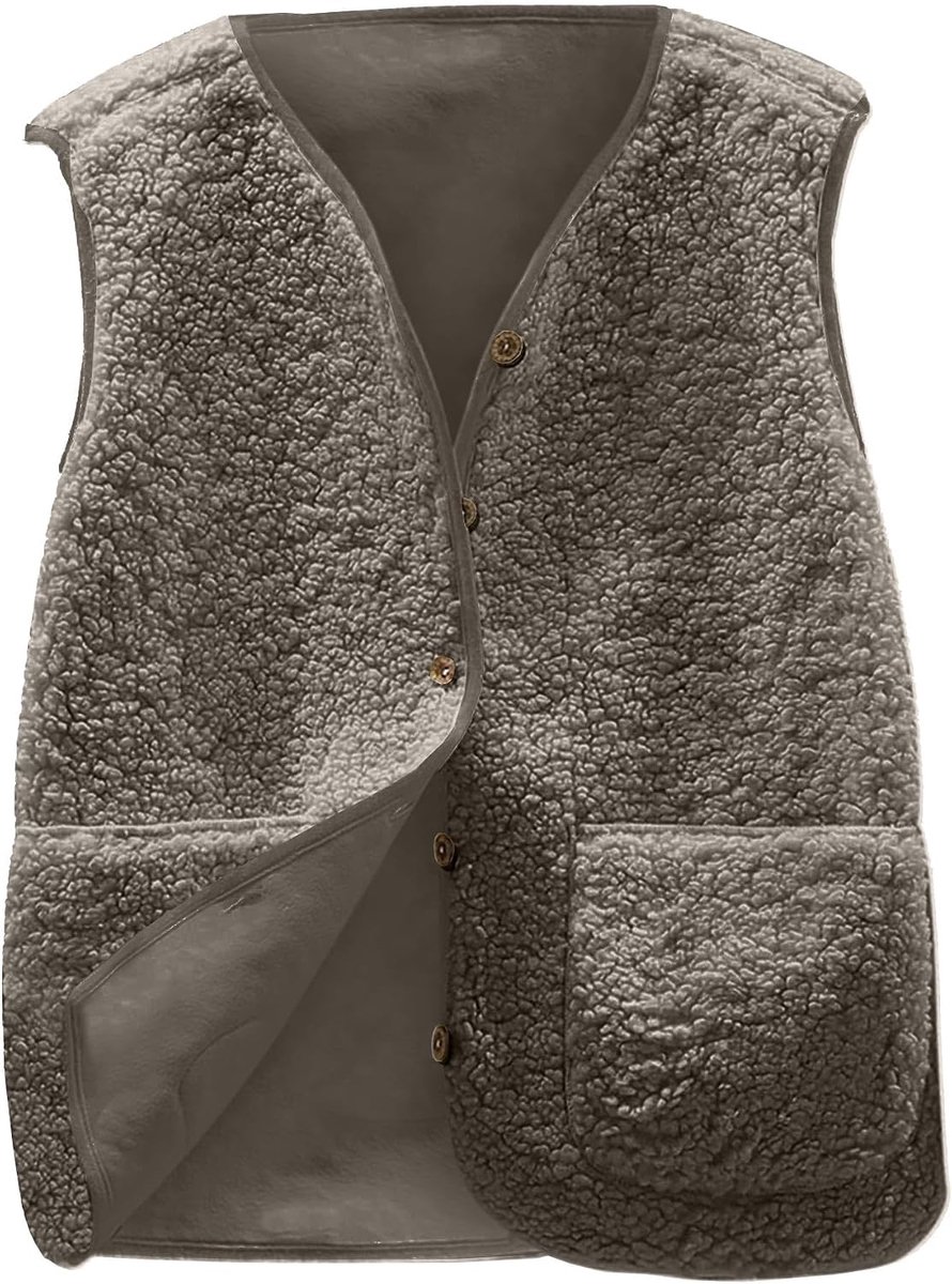 Damesvest, mouwloos, fleece, mouwloze jas, dames, winter, warm, mouwloos, zacht, warm, modieus, casual jas, pluizige jas, vest