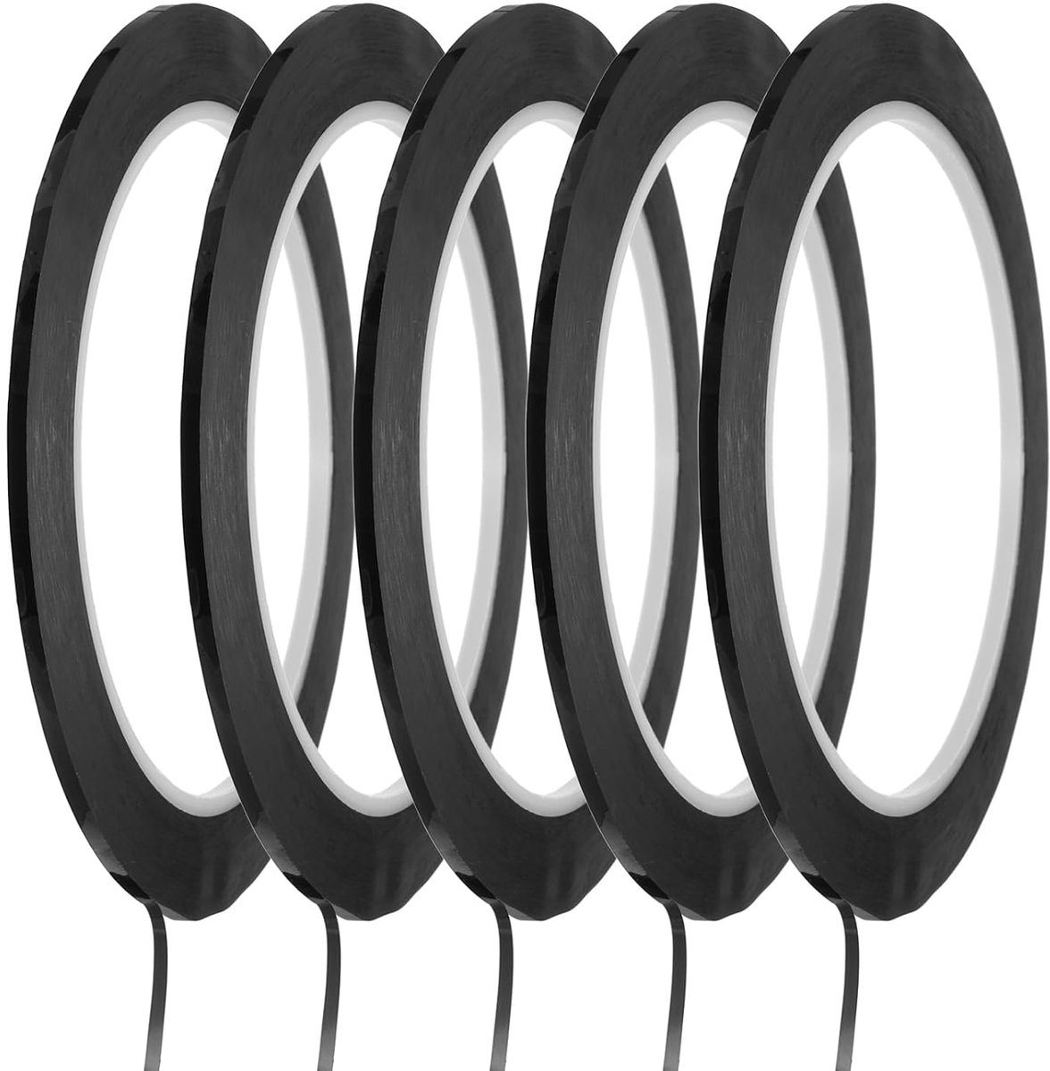 Tape voor whiteboards, 2 mm, zelfklevend, grafische tape voor lijnen, 66 meter, stickers voor droogborden, scrapbooking, doe-het-zelf, kunsthandwerk, zwart, 5 stuks
