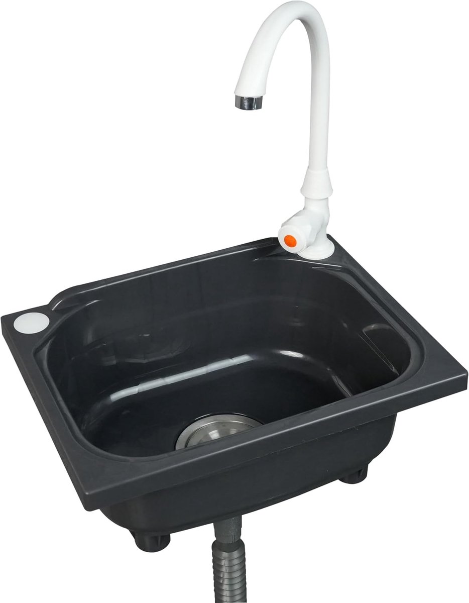 Enkele kom utility spoelbak, keuken wandgemonteerde gootsteen 15,1 x 11,2 inch met 1,25 inch kraangat, kunststof rv gootsteen voor thuis, restaurant, slaapzaal, garage, badkamer, wasruimte