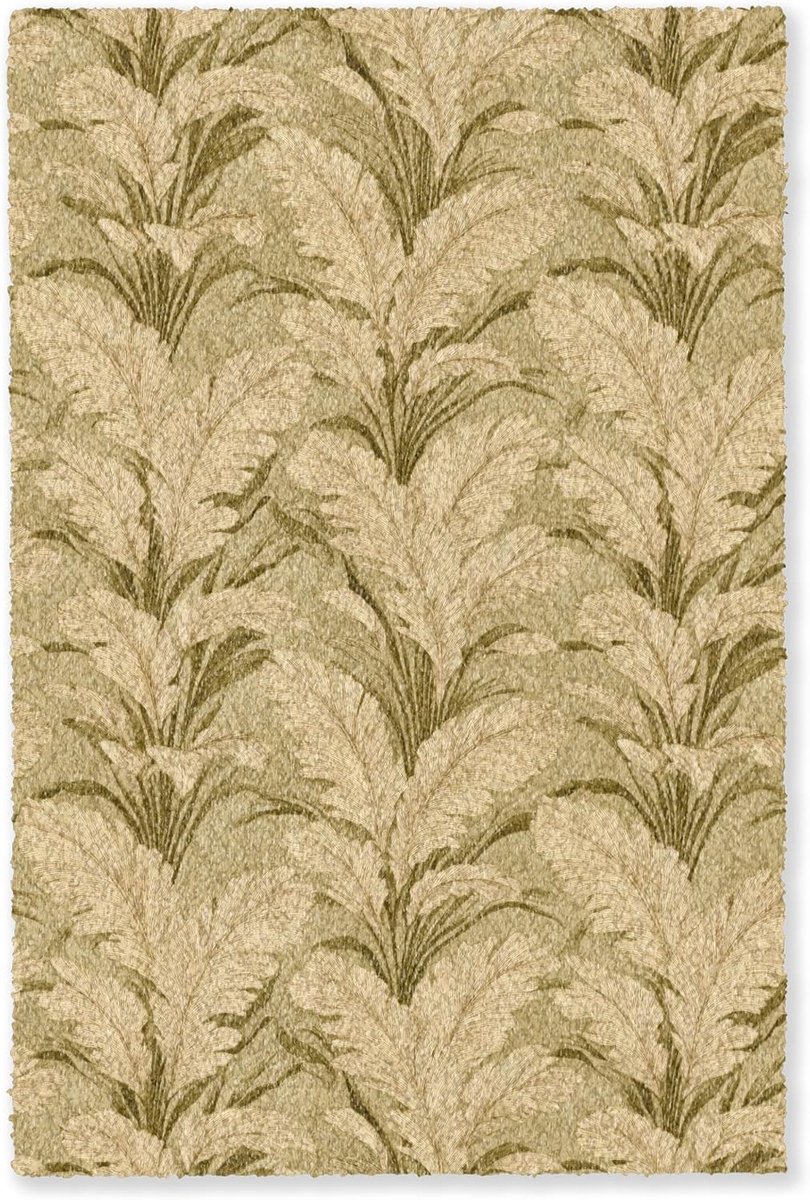 Vloerkleed Rechthoekig 150x230 cm Carpet Rug Woonkamer Slaapkamer Keuken Tapijt Kleurrijk Modern Antislip Geluidsabsorberend XXL Palmbladeren - Klassiek - Groen