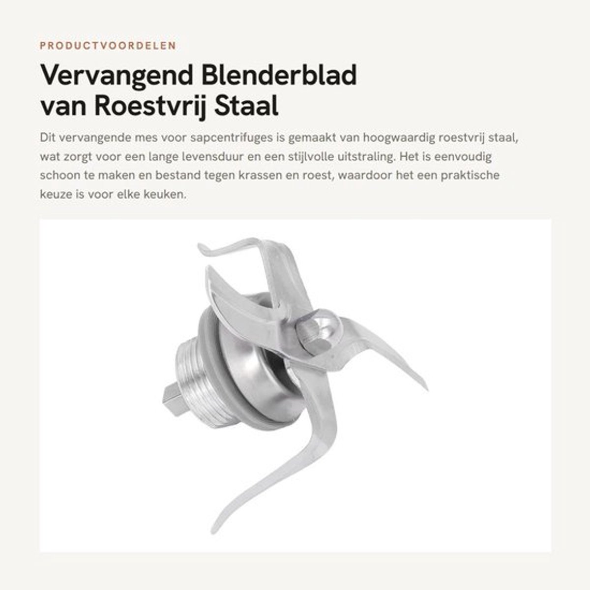 Blenderblad Vervangend - Roestvrij Staal - Duurzaam - Makkelijk Schoon Te Maken - Weerstand Bij Lage Temperatuur - Geschikt Voor Sapcentrifuge - Sapcentrifuge Mes