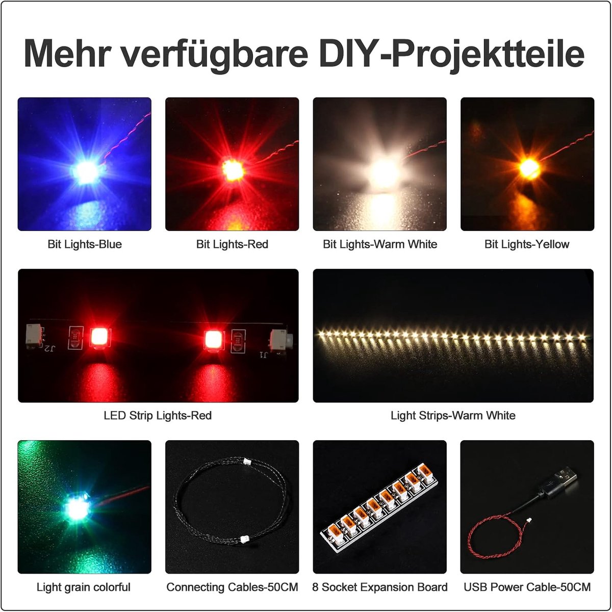 Uitbreidingsplaten met 6 poorten voor DIY MOC-verlichting (2 stuks)
