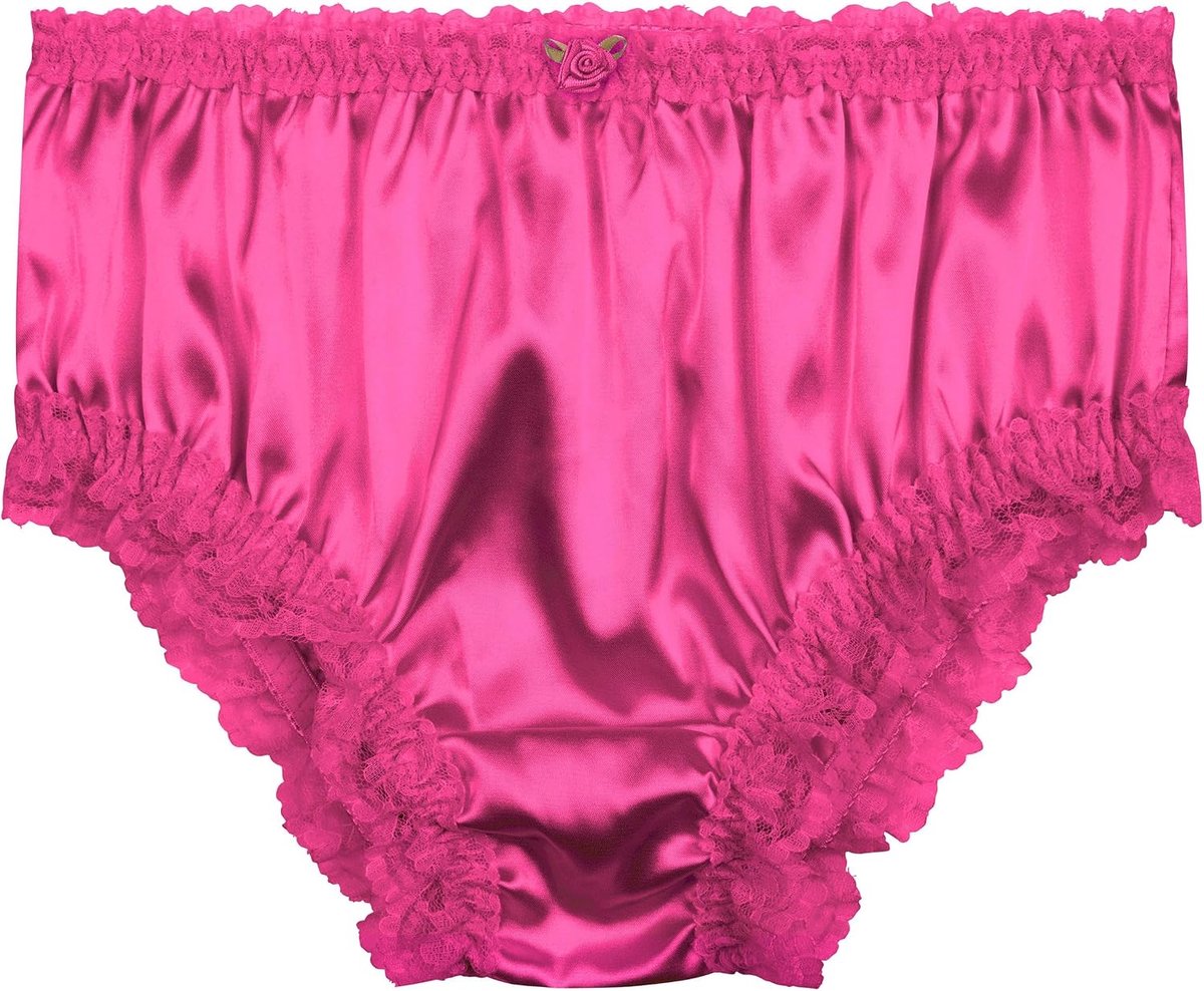 Satijnen Damesslip Kant Ruches Roosje | Glanzende Stof, Breed Kruisje, Fijne Randen Langs De Beenopeningen, 14 Kleuren, Maten S-XXL