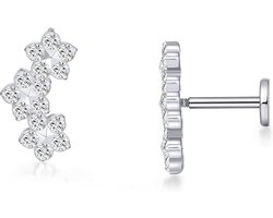 Limerencia 18G titanium traguspiercing, 2 stuks medische lippiercing, labret-steker hypo-allergene helix piercing oor voor navel tong wenkbrauw lip septum neus oor piercing